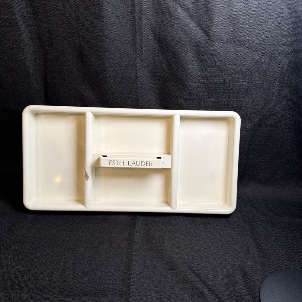 Vintage Estée Lauder Makeup Perfume Organizer Tray W/Collapsible Handle 18" X 9"
